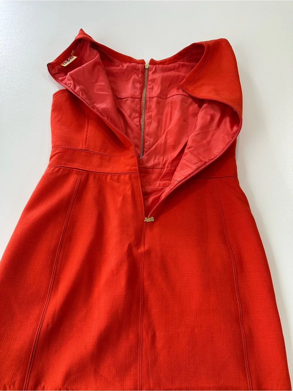 TORY BURCH  Mariel Sleeveless Marmalade Color  Dress Size 10 Wool Blend